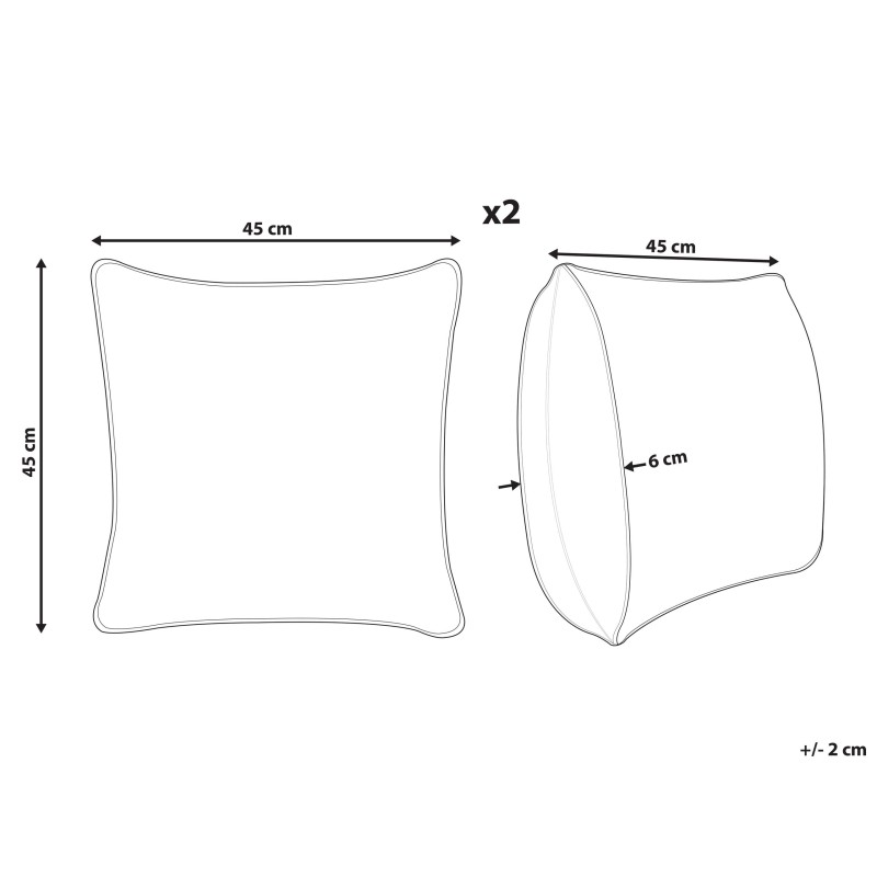 Zestaw 2 poduszek dekoracyjnych JATROPHA Bawełna 45 x 45 cm Błękitny Wzór kwiatowy