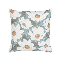 Zestaw 2 poduszek dekoracyjnych JATROPHA Bawełna 45 x 45 cm Błękitny Wzór kwiatowy