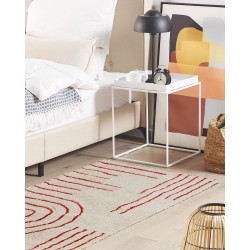 Dywan bawełniany 80 x 150 cm beżowo-czerwony TIRUPATI