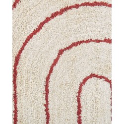 Dywan bawełniany 80 x 150 cm beżowo-czerwony TIRUPATI
