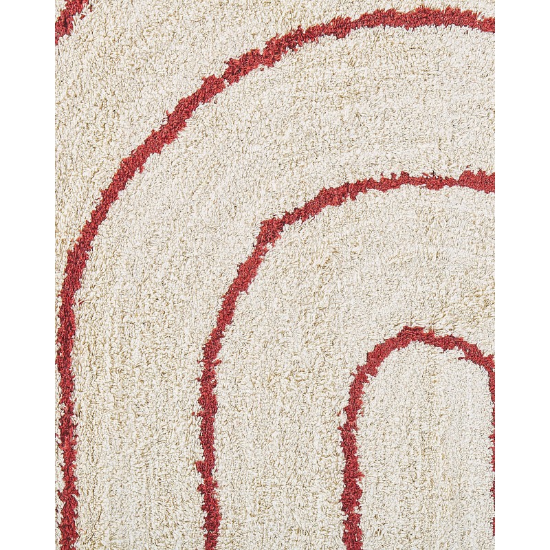 Dywan bawełniany 80 x 150 cm beżowo-czerwony TIRUPATI