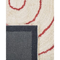 Dywan bawełniany 80 x 150 cm beżowo-czerwony TIRUPATI