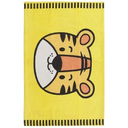 Dywan dziecięcy bawełniany motyw tygrysa 60 x 90 cm żółty RANCHI