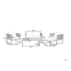 Zestaw ogrodowy ze stolikiem dla 4 osób BERMUDA Drewno akacjowe Brązowy
