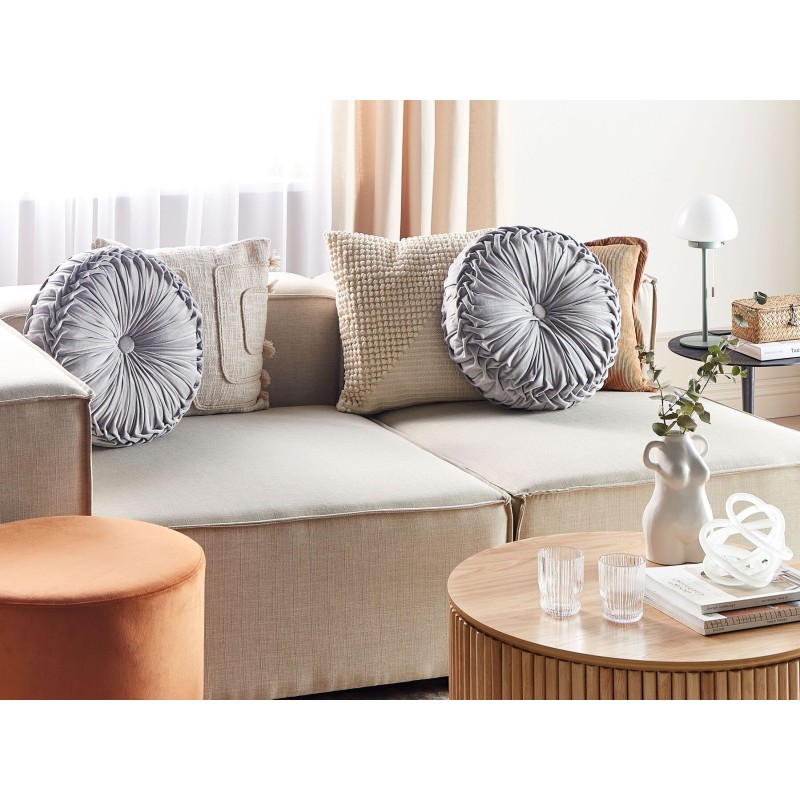 Zestaw 2 poduszek dekoracyjnych UDALA Welur 40 x 40 cm Szary Jednolity