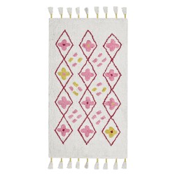 Dywan dziecięcy bawełniany 80 x 150 cm biały z różowym CAVUS