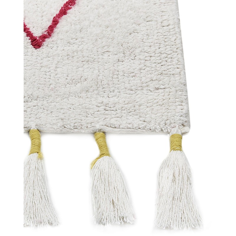 Dywan dziecięcy bawełniany 80 x 150 cm biały z różowym CAVUS