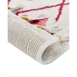 Dywan dziecięcy bawełniany 80 x 150 cm biały z różowym CAVUS