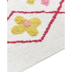 Dywan dziecięcy bawełniany 80 x 150 cm biały z różowym CAVUS