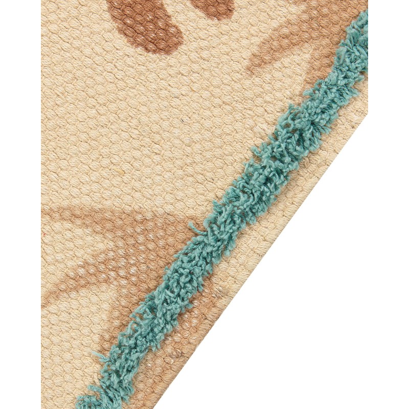 Dywan dziecięcy bawełniany w zwierzęcy wzór 80 x 150 cm wielokolorowy STABAT