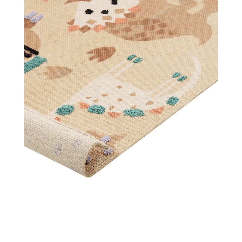 Dywan dziecięcy bawełniany w zwierzęcy wzór 80 x 150 cm wielokolorowy STABAT