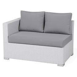 Zestaw ogrodowy ze stolikiem dla 8 osób XXL Prawostronny Modułowy Technorattan Biały