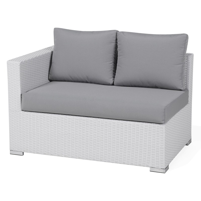 Zestaw ogrodowy ze stolikiem dla 8 osób XXL Prawostronny Modułowy Technorattan Biały