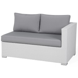 Zestaw ogrodowy ze stolikiem dla 8 osób XXL Prawostronny Modułowy Technorattan Biały