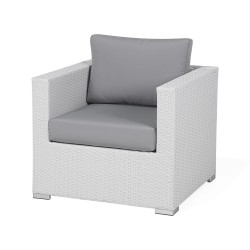 Zestaw ogrodowy ze stolikiem dla 8 osób XXL Prawostronny Modułowy Technorattan Biały