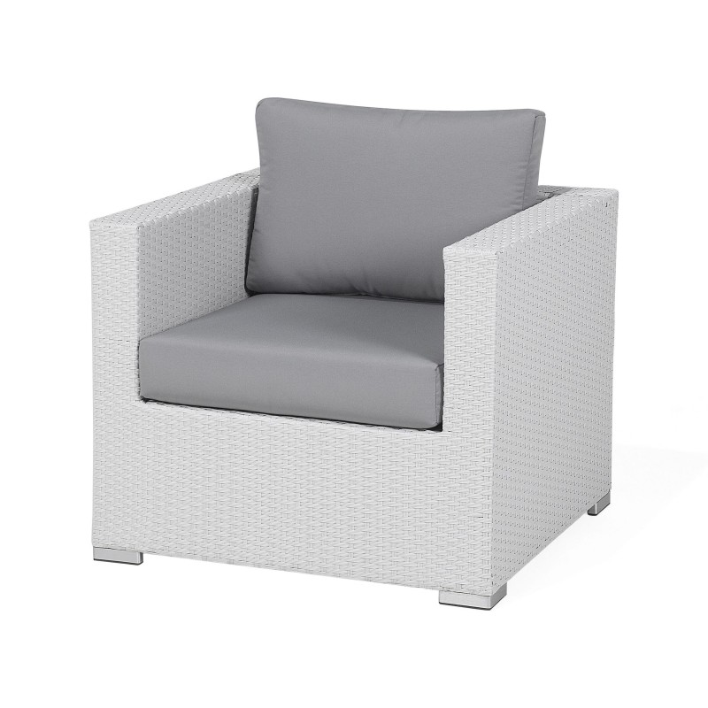 Zestaw ogrodowy ze stolikiem dla 8 osób XXL Prawostronny Modułowy Technorattan Biały