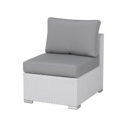 Zestaw ogrodowy ze stolikiem dla 8 osób XXL Prawostronny Modułowy Technorattan Biały