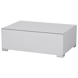 Zestaw ogrodowy ze stolikiem dla 8 osób XXL Prawostronny Modułowy Technorattan Biały