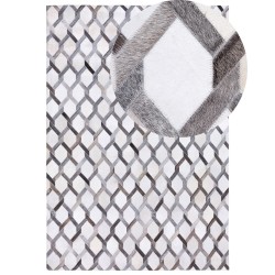Dywan skórzany 140 x 200 cm szary AYDIN