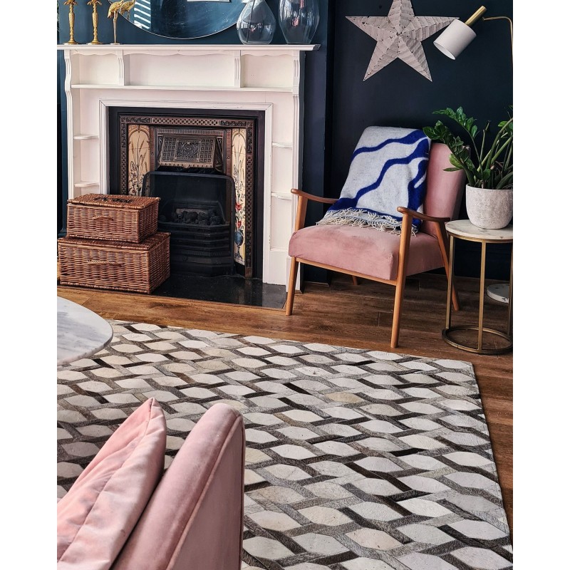 Dywan skórzany 140 x 200 cm szary AYDIN