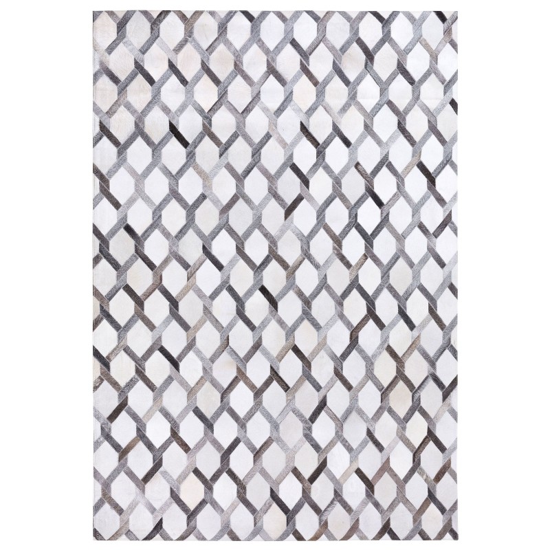 Dywan skórzany 140 x 200 cm szary AYDIN