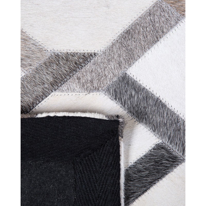 Dywan skórzany 140 x 200 cm szary AYDIN