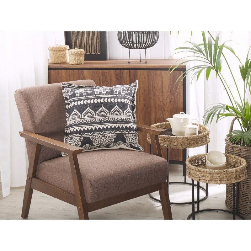 Zestaw 2 poduszek dekoracyjnych ATABAGI Bawełna 45 x 45 cm Czarny Wzór orientalny