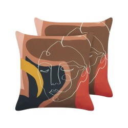 Zestaw 2 poduszek dekoracyjnych HYACINTH 45 x 45 cm Kolorowy Wzór abstrakcyjny