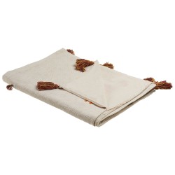 Koc KHANDWA Bawełna 130 x 180 cm Beżowy