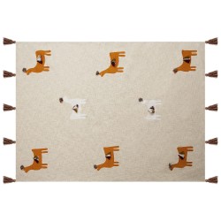 Koc KHANDWA Bawełna 130 x 180 cm Beżowy