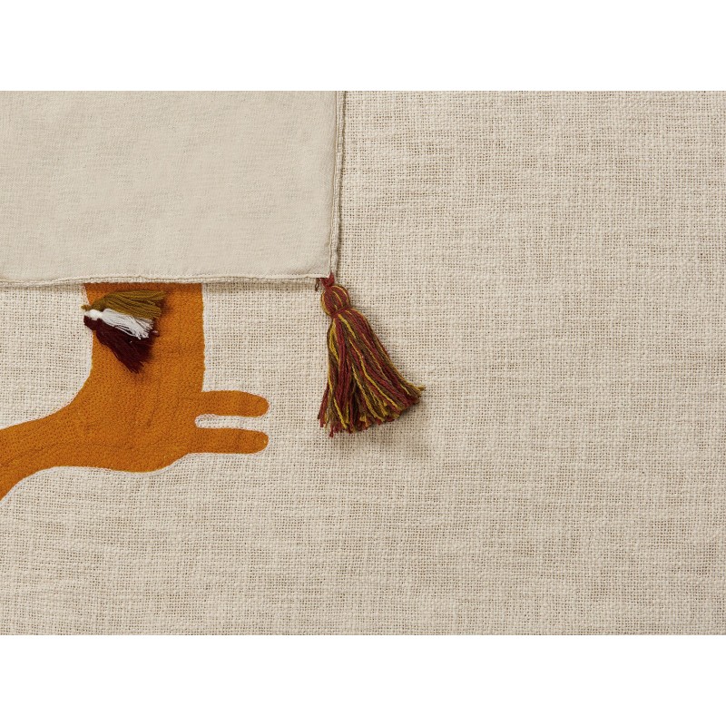 Koc KHANDWA Bawełna 130 x 180 cm Beżowy