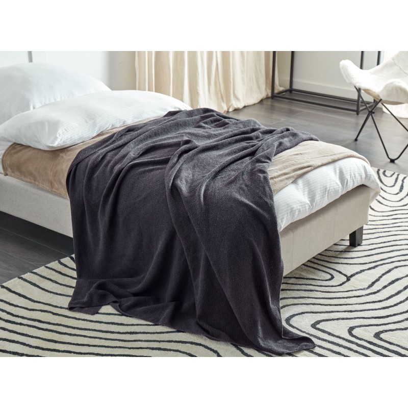 Koc ASAKA Bawełna 130 x 180 cm Ciemnoszary