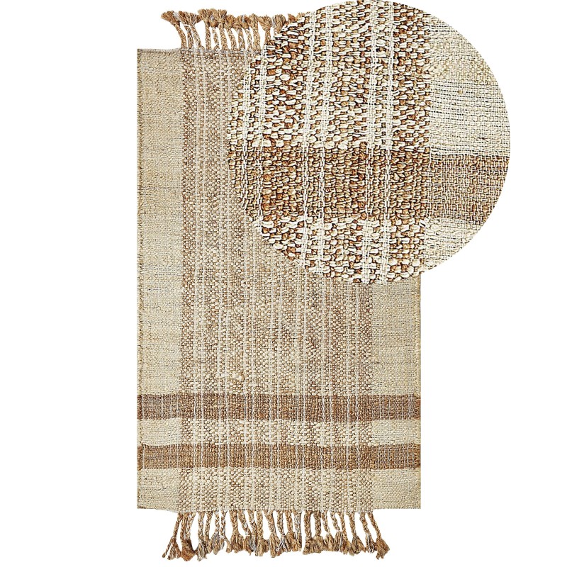 Dywan z juty 80 x 150 cm beżowy ORTAOBA