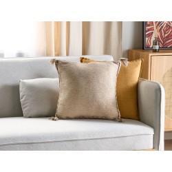 Poduszka dekoracyjna ERIGERON Juta 45 x 45 cm Beżowy Jednolity