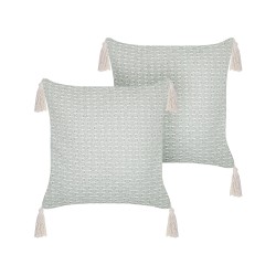 Zestaw 2 poduszek dekoracyjnych HAKONE 42 x 42 cm Miętowy Wzór geometryczny