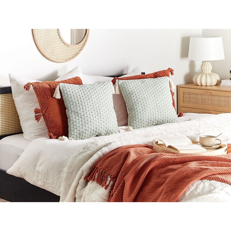 Zestaw 2 poduszek dekoracyjnych HAKONE 42 x 42 cm Miętowy Wzór geometryczny