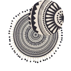 Dywan okrągły bawełniany ø 120 cm kremowo-granatowy TATVAN