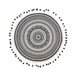 Dywan okrągły bawełniany ø 120 cm kremowo-granatowy TATVAN