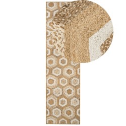 Dywan z juty 80 x 300 cm beżowy BASOREN