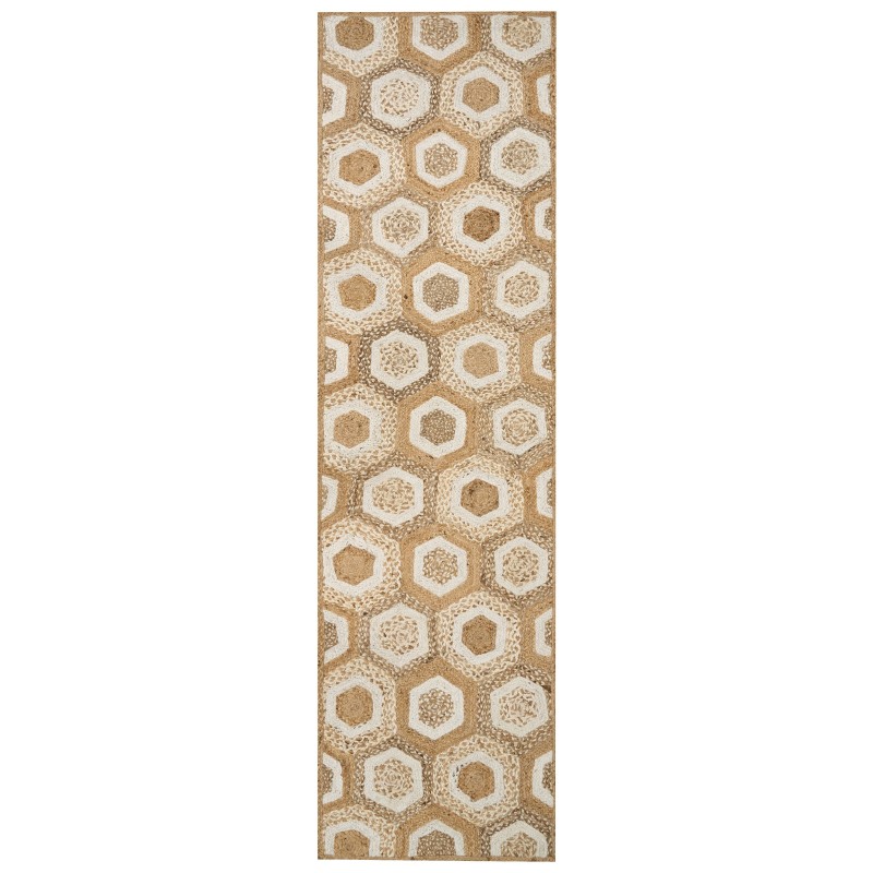 Dywan z juty 80 x 300 cm beżowy BASOREN