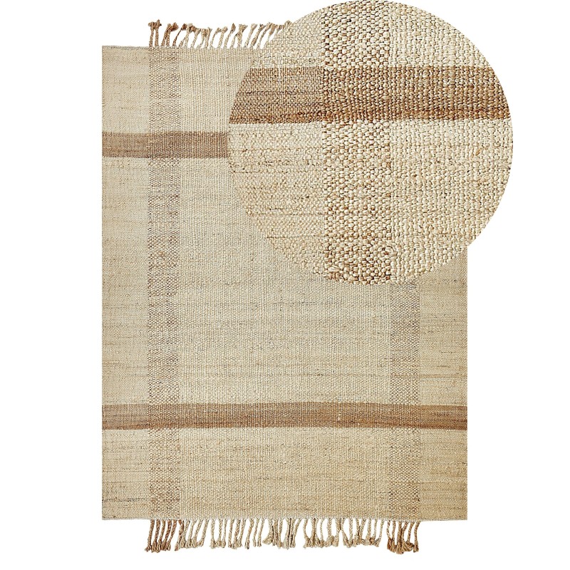 Dywan z juty 140 x 200 cm beżowy YELMEZ