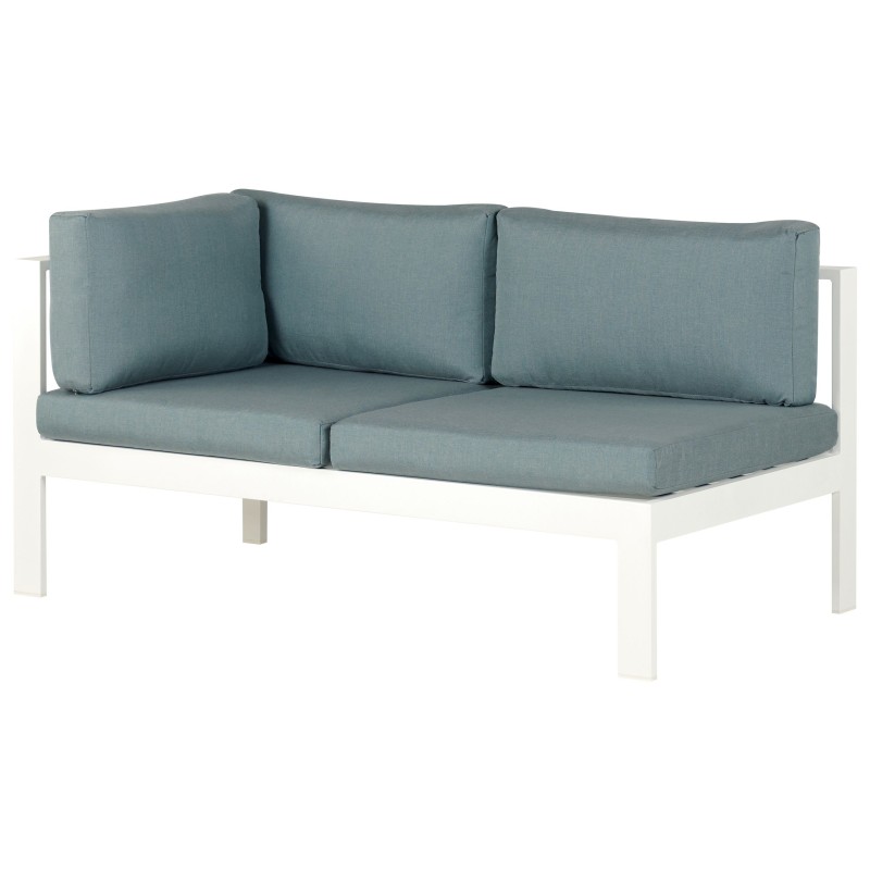 Narożnik ogrodowy ze stolikiem dla 5 osób MESSINA Lewostronny Metal Zielony