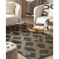 Dywan z wiskozy 160 x 230 cm czarny VEKSE