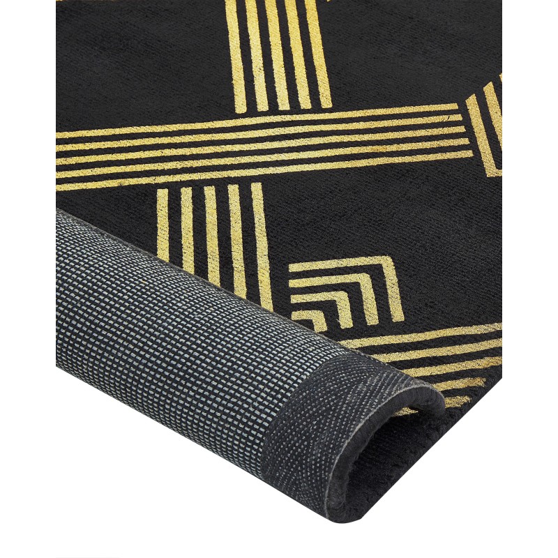 Dywan z wiskozy 160 x 230 cm czarny VEKSE