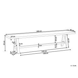 Ławka ogrodowa TONNARE 200 cm Beton Szary