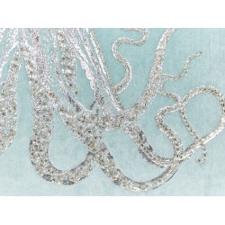 Poduszka dekoracyjna LAMINARIA Welur 45 x 45 cm Błękitny Wzór zwierzęcy