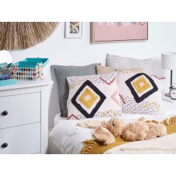 Zestaw 2 poduszek dekoracyjnych SOLANUM Bawełna 45 x 45 cm Kolorowy Wzór geometryczny