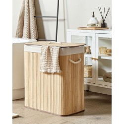 Kosz bambusowy z pokrywką jasne drewno KANDY