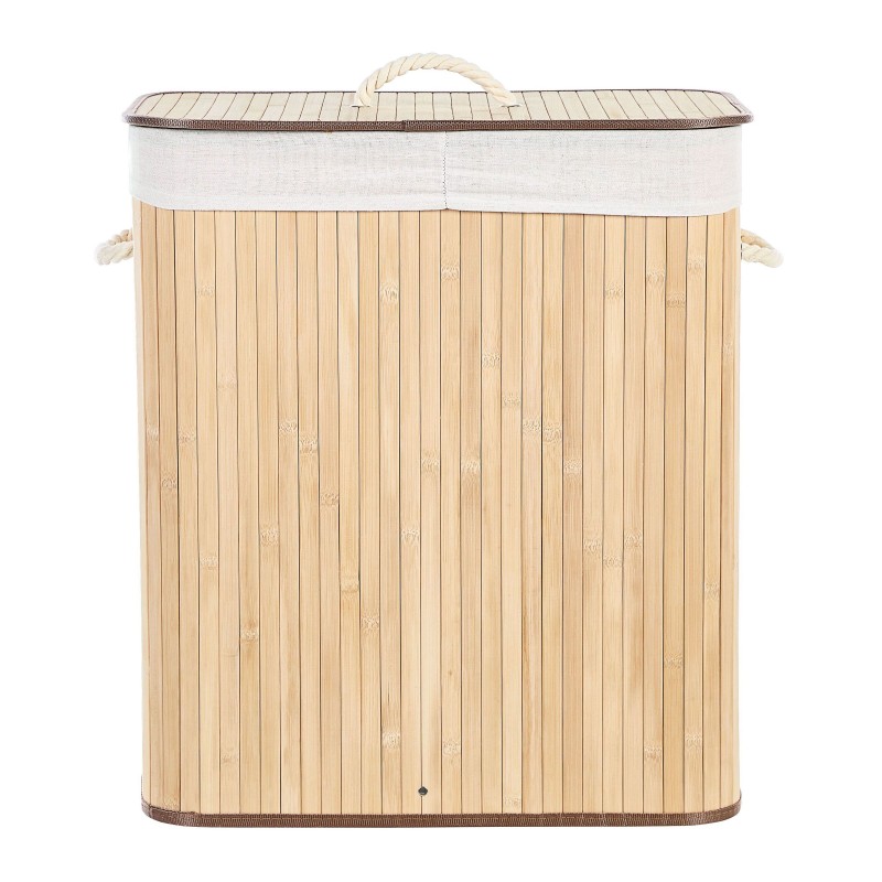 Kosz bambusowy z pokrywką jasne drewno KANDY