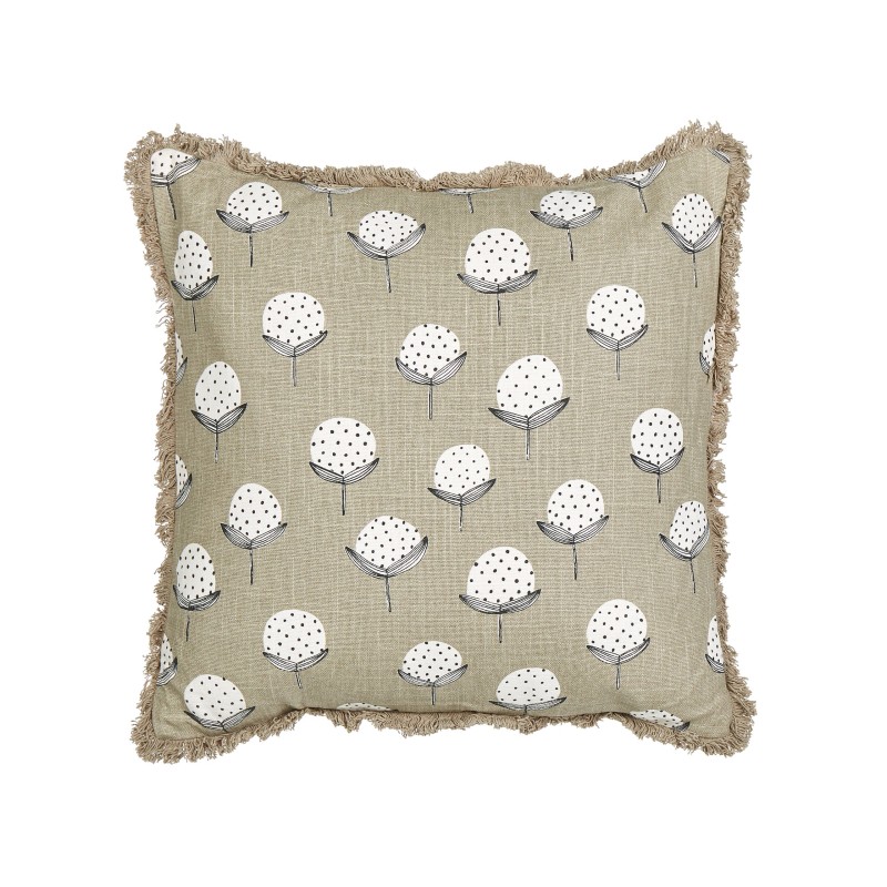 Zestaw 2 poduszek dekoracyjnych PSILOTALES Bawełna 45 x 45 cm Beżowy Wzór kwiatowy